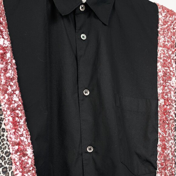Comme des Garcons Homme Plus SS/18 Black Leopard & Sequin-Trim Shirt - Picture 9 of 14